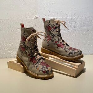 Floral Combat Boots